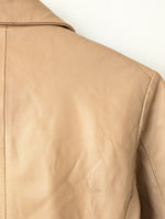 Lade das Bild in den Galerie-Viewer, Lederjacke Cropped Y2K Beige (S-M)
