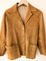 Lade das Bild in den Galerie-Viewer, Wildleder Jacke 70s Blazer Cognac (M-L)
