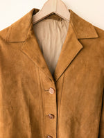 Lade das Bild in den Galerie-Viewer, Wildleder Jacke 70s Blazer Cognac (M-L)
