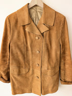 Lade das Bild in den Galerie-Viewer, Wildleder 70s Jacke Blazer Cognac (L-XL)
