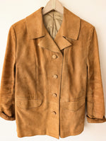 Lade das Bild in den Galerie-Viewer, Wildleder 70s Jacke Blazer Cognac (L-XL)
