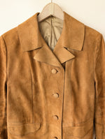 Lade das Bild in den Galerie-Viewer, Wildleder 70s Jacke Blazer Cognac (L-XL)
