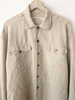 Lade das Bild in den Galerie-Viewer, *Leinen* Overshirt Bluse Basic Natur Beige (L)
