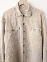Lade das Bild in den Galerie-Viewer, *Leinen* Overshirt Bluse Basic Natur Beige (L)

