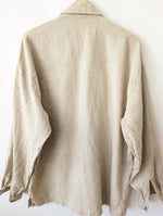 Lade das Bild in den Galerie-Viewer, *Leinen* Overshirt Bluse Basic Natur Beige (L)
