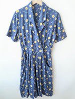 Lade das Bild in den Galerie-Viewer, Jumpsuit Einteiler 80s Blumen Himmelblau (S-M)
