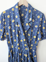 Lade das Bild in den Galerie-Viewer, Jumpsuit Einteiler 80s Blumen Himmelblau (S-M)
