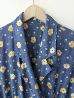 Lade das Bild in den Galerie-Viewer, Jumpsuit Einteiler 80s Blumen Himmelblau (S-M)
