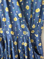 Lade das Bild in den Galerie-Viewer, Jumpsuit Einteiler 80s Blumen Himmelblau (S-M)
