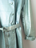 Lade das Bild in den Galerie-Viewer, RARE 80s Leder Trenchcoat Metallic Mint (XL)
