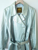 Lade das Bild in den Galerie-Viewer, RARE 80s Leder Trenchcoat Metallic Mint (XL)
