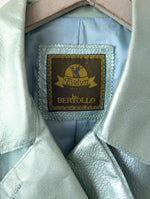 Lade das Bild in den Galerie-Viewer, RARE 80s Leder Trenchcoat Metallic Mint (XL)
