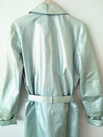 Lade das Bild in den Galerie-Viewer, RARE 80s Leder Trenchcoat Metallic Mint (XL)
