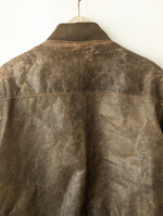 Lade das Bild in den Galerie-Viewer, Bomber Lederjacke 90s Blouson Khaki (L)
