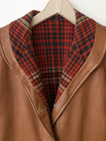 Lade das Bild in den Galerie-Viewer, RARE 60s Lederjacke Tartan Rot (L-XL)
