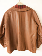 Lade das Bild in den Galerie-Viewer, RARE 60s Lederjacke Tartan Rot (L-XL)
