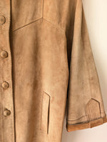 Lade das Bild in den Galerie-Viewer, Kimono Jacke 70s Wildleder Beige Cognac (L-XL)

