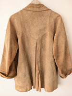 Lade das Bild in den Galerie-Viewer, Kimono Jacke 70s Wildleder Beige Cognac (L-XL)
