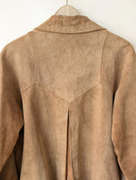 Lade das Bild in den Galerie-Viewer, Kimono Jacke 70s Wildleder Beige Cognac (L-XL)
