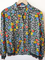 Lade das Bild in den Galerie-Viewer, Blouson Bluse 80s Blumen Print (L)

