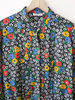 Lade das Bild in den Galerie-Viewer, Blouson Bluse 80s Blumen Print (L)

