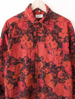 Lade das Bild in den Galerie-Viewer, *Feincord* Bluse Bohemian Rosen Print Rot (L)
