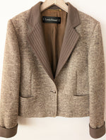 Lade das Bild in den Galerie-Viewer, *Louis Féraud* Blazer Cropped Tweed Wolle (L)
