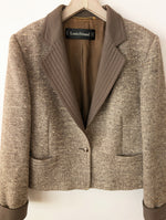 Lade das Bild in den Galerie-Viewer, *Louis Féraud* Blazer Cropped Tweed Wolle (L)
