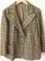 Lade das Bild in den Galerie-Viewer, *Wolle* RARE 70s Tweed Blazer Tartan (XL)
