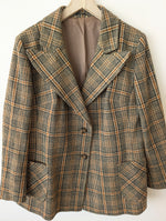 Lade das Bild in den Galerie-Viewer, *Wolle* RARE 70s Tweed Blazer Tartan (XL)
