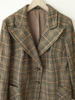 Lade das Bild in den Galerie-Viewer, *Wolle* RARE 70s Tweed Blazer Tartan (XL)
