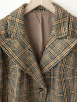 Lade das Bild in den Galerie-Viewer, *Wolle* RARE 70s Tweed Blazer Tartan (XL)
