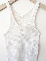 Lade das Bild in den Galerie-Viewer, *Schiesser* Tanktop Mesh Netzstoff Weiß (M-L)
