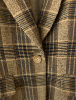 Lade das Bild in den Galerie-Viewer, *Wolle* Long Blazer 80s Tartan Beige (M)
