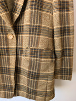 Lade das Bild in den Galerie-Viewer, *Wolle* Long Blazer 80s Tartan Beige (M)
