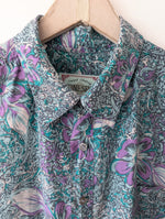 Lade das Bild in den Galerie-Viewer, *Seide* Hemd Blumen Print Flieder &amp; Mint (XL)
