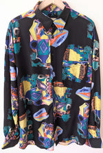Lade das Bild in den Galerie-Viewer, Hemd 90s Crazy Pattern Print (L-XL)
