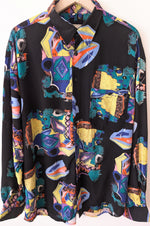 Lade das Bild in den Galerie-Viewer, Hemd 90s Crazy Pattern Print (L-XL)
