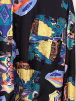 Lade das Bild in den Galerie-Viewer, Hemd 90s Crazy Pattern Print (L-XL)
