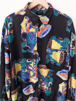 Lade das Bild in den Galerie-Viewer, Hemd 90s Crazy Pattern Print (L-XL)
