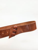 Lade das Bild in den Galerie-Viewer, Leder Taillen Gürtel 80s Statement Cognac (80-100)
