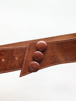 Lade das Bild in den Galerie-Viewer, Leder Taillen Gürtel 80s Statement Cognac (80-100)
