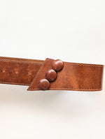 Lade das Bild in den Galerie-Viewer, Leder Taillen Gürtel 80s Statement Cognac (80-100)
