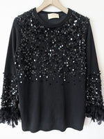 Lade das Bild in den Galerie-Viewer, *Gai Mattiolo* RARE Pullover Federn &amp; Pailletten (L)
