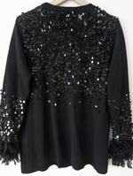 Lade das Bild in den Galerie-Viewer, *Gai Mattiolo* RARE Pullover Federn &amp; Pailletten (L)
