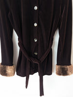 Lade das Bild in den Galerie-Viewer, *Samt* Fake Fur Samtblazer Braun (S-M)
