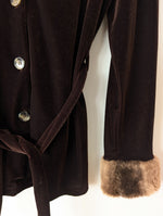 Lade das Bild in den Galerie-Viewer, *Samt* Fake Fur Samtblazer Braun (S-M)
