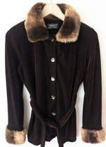 Lade das Bild in den Galerie-Viewer, *Samt* Fake Fur Samtblazer Braun (S-M)

