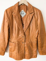 Lade das Bild in den Galerie-Viewer, Leder Blazer 90s Klassiker Cognacbraun (M-L)
