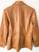 Lade das Bild in den Galerie-Viewer, Leder Blazer 90s Klassiker Cognacbraun (M-L)
